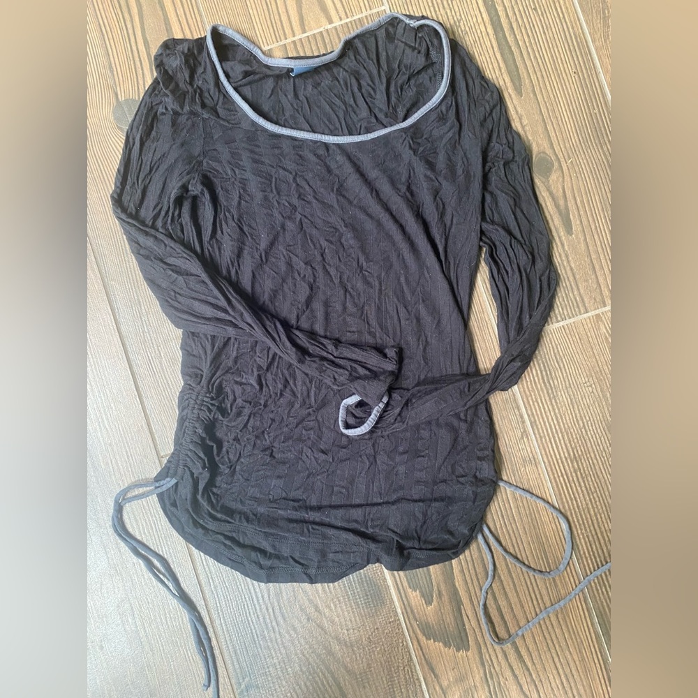 Modcloth Black Long sleeve with Cinched Sides and Ties